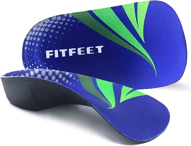 RooRuns FitFeet Orthotic Inserts 34 Length High Arch Support Foot Insoles for OverPronation Plantar Fasciitis Flat Feet Shoe Inserts for Walking Running Men and Women